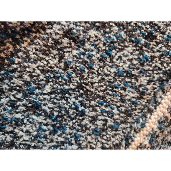 Anne Klein large wool blend cardigan sweater black, cream, and green - Picture 6 of 10